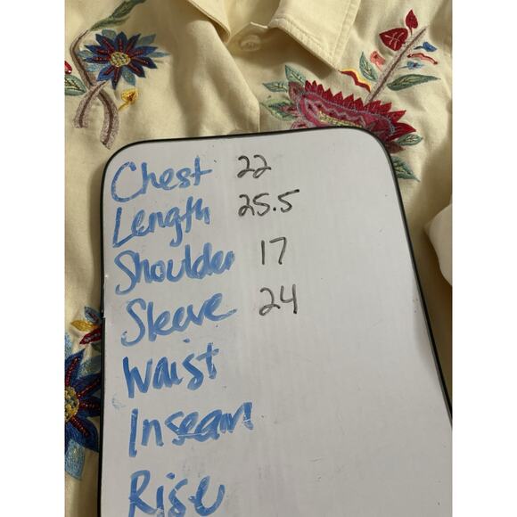 Brownstone Studio Jacket Womens L Button Front Embroidered Floral Beads Shacket - Picture 7 of 7